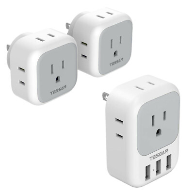 #ad Power Plug Adapter with 4 Outlet for US Travel to Japan Philippines Canada Peru