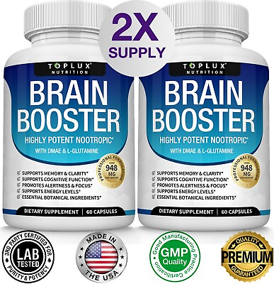 #ad #ad Brain Health Memory Booster 2 PACK Focus Function Clarity Nootropic Supplement