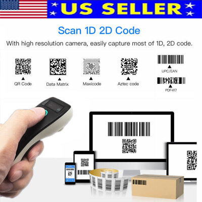 #ad Mini 2D Bluetooth Barcode Scanner 2.4G Wirelessamp;USB Wired Bar Code Reader 3 IN 1
