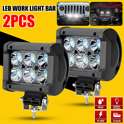 2x 4quot; inch LED Work Light Bar Spot Pods Off Road Truck Fog Driving Lamp SUV ATV