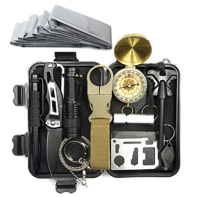 Survival Kit 13 IN 1 Emergency Tactical Defense Equipment Outdoor Camping Tools
