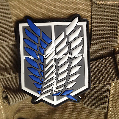 #ad The Survey Corps Badge Wings of Freedom tactical 3D ARMY PVC Rubber Patch