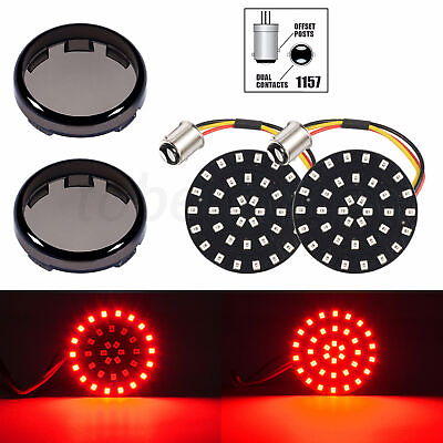 2pcs 1157 LED Turn Signal Running Light Inserts SMD Fit for Harley Dyna Breakout
