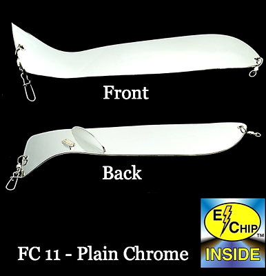#ad PRO TROLL Fish N Chip FBFC 11quot; #639 Plain Chrome Flasher New
