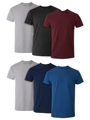 #ad 6 Pack Men#x27;s Value Pack Assorted Pocket T Shirt Undershirts