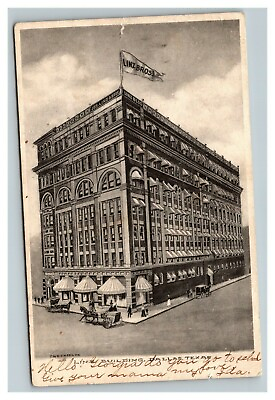 #ad Vintage 1907 Postcard Linz Bros Jewelers Building Dallas Texas Horse amp; Buggy