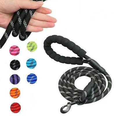 #ad 5FT Dog Leash Small and medium sized Pet Rope Nylon Leads with Comfy Handle