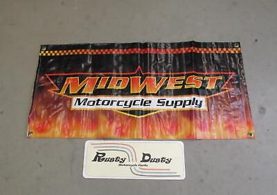 #ad Vintage Mid West Motorcycle Supply Authorized Dealer Shop Banner 18quot; X 38quot;