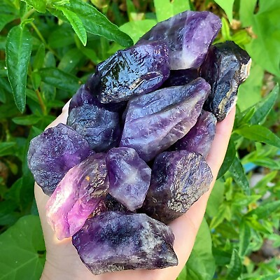#ad Raw Rough Purple Fluorite Crystal Stone Large Chunks Healing Reiki Mineral Rocks