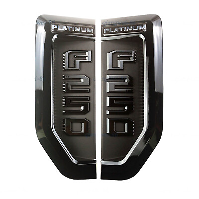 #ad For 2017 2022 F250 PLATINUM Emblems DRIVER amp;PASSANGER Side Badge Black