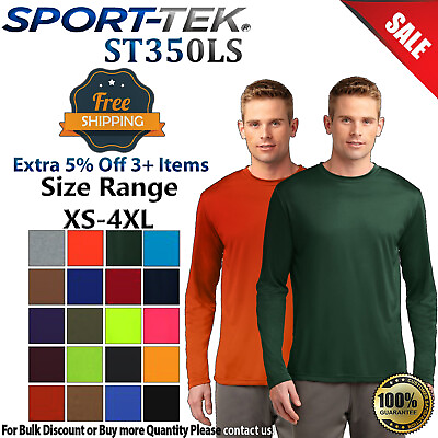 #ad Sport Tek ST350LS Mens Long Sleeve Dri Fit Moisture Wicking Competitor T Shirt