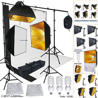 #ad Studio Lighting Photography Video Softbox Umbrella Light Kit Peno