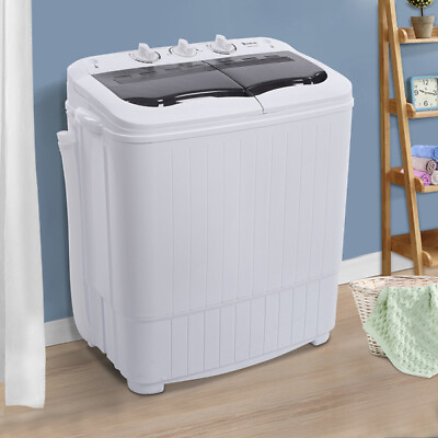 #ad Portable Washing Machine Semi automatic Gray Cover Washing Machine w Drain Pump