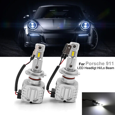 #ad 2x LED White Headlight H7 Hi Lo Beam Light For 97 04 Porsche 911 996 986 Boxster