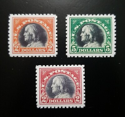 #ad US Stamps Sc #523 524 amp; 547 1918 1920 Franklin Collection Stamp Replica Set
