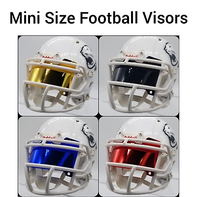 Chrome Mirror Mini Football Helmet Visors *Flat Style* FLEXIBLE amp; DURABLE