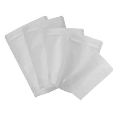 #ad 100pcs New Rounded Corner White Kraft Stand Up QuickQlick™ Bags Different Sizes