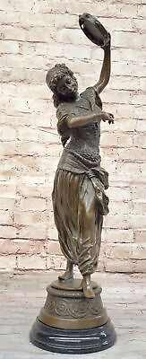 #ad Bouay#x27;s Art Deco Dancing Female Genuine Real Bronze Figurine Handcrafted Artwork