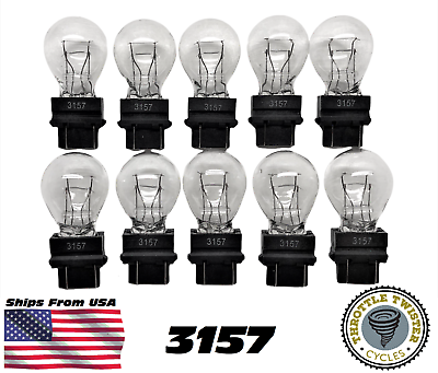#ad 10 Pack 3157 Clear Tail Signal Brake Light Bulb Lamp FAST USA Shipping
