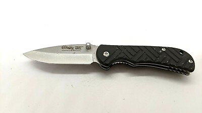 #ad O#x27;Reilly First Call Folding Pocket Knife Plain Edge Liner Lock Black Rubberized