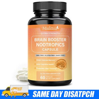 #ad Brain Booster Nootropic Supplement Support Focus Energy Memory amp; Clarity 60Pills