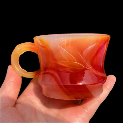 #ad Cup Carving Carnelian Natural Healing Red Agate Cup Reiki Crystal Collection
