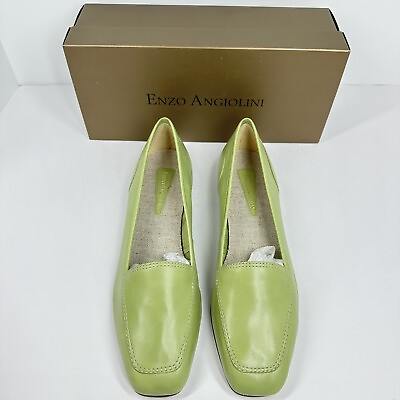#ad Enzo Angiolini quot;Libertyquot; Light Green Leather Loafers Flats US Women’s 9 M