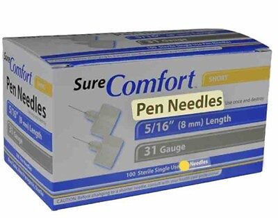 #ad Sure Comfort Pen 8 mm x 31 100 Count Universal Fit FREE SHIPPING