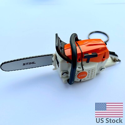#ad Stihl Chainsaw Key Ring Keychain Battery Operated with Saw Sound
