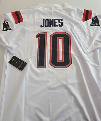 #ad Patriots Jersey #10 Mac Jones Men NWT Stitched White Sizes MXL2XL3XL *NEW*