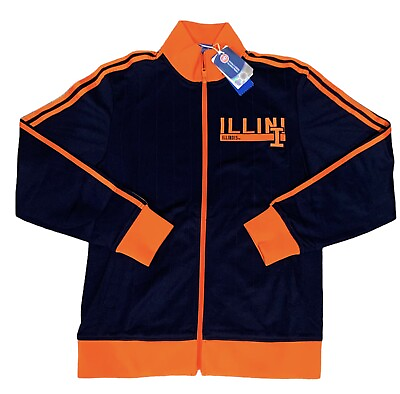 #ad Illinois Fighting Illini Adidas Navy Colony Track Jacket NEW