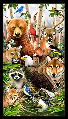 #ad Wildlife Panel by 24quot; x 44quot; by Howard Robinson for Elizabeth Studio