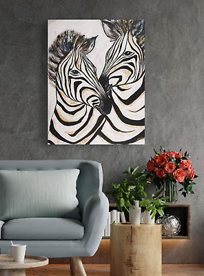 #ad Giclee print on canvas. Animal art print. Black and white wall decor