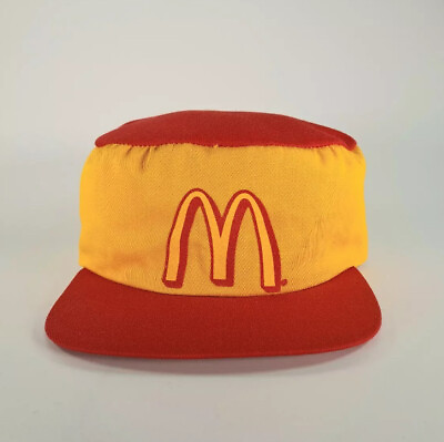 #ad Mcdonalds 1980s NOS Hat Cap Collectible Vintage Yellow Snapback Adult Made USA