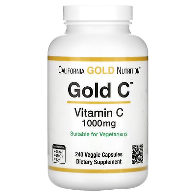 #ad California Gold Nutrition Gold C Vitamin C 1000 mg 240 Veggie Capsules