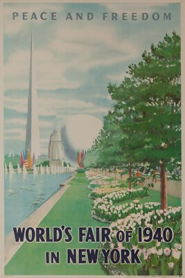#ad 1940 New York World#x27;s Fair Vintage Style Travel Poster 11x17 peace freedom