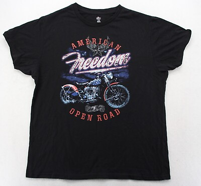 #ad Way To Celebrate Patriotic T Shirt XL Black American Freedom Motorcycle Bike Men