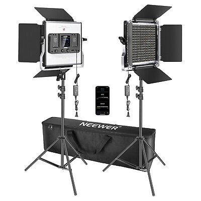 #ad Neewer 2 Packs 660 LED Video Light APP Control Photography Video Lighting Kit
