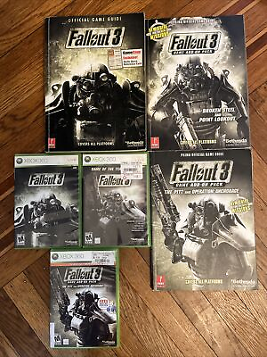 #ad Fallout 3 : Prima Official Game Guide Lot W Game Of The Year amp; Add on Xbox 360