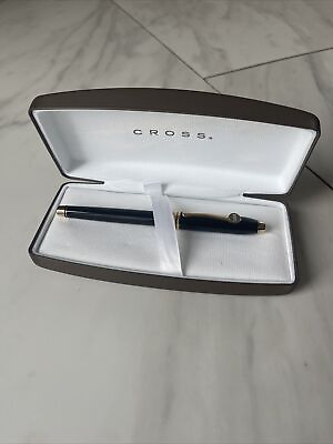 #ad CROSS TOWNSEND BLACK LACQUER WITH 23K GOLD PLATED ROLLER BALL PEN MAGNIFICENT