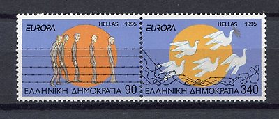 #ad S2468 Greece 1995 MNH New Europa Peace And Freedom 2v From Booklet
