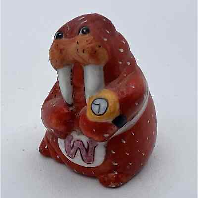 #ad Vtg Franklin Mint Animal Alphabet W Figurine Richard Walz Walrus Watch 1.5quot;