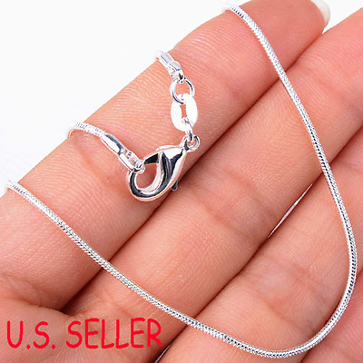 #ad Real 925 Sterling Silver Italian Tarnish Resist Nickle FREE Snake Chain Necklace