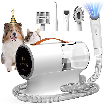 #ad AIRROBO PG100 Pet Grooming Vacuum with 5 Grooming Tools 12000Pa Suction Power