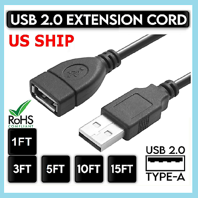 #ad #ad High Speed USB to USB Extension Cable USB 2.0 Adapter Extender Cord Male Female