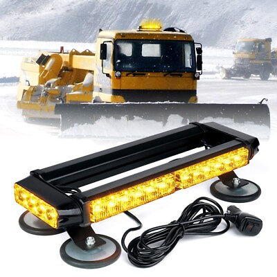 #ad Yellow Amber 32 LED Strobe Light Bar Rooftop Double Side Emergency Warning Lamp