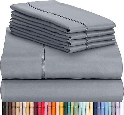 #ad 6 Piece Premium Bamboo Sheet Set Deep Pockets 50 Colors 2200 Count Soft