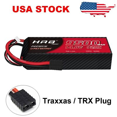 #ad HRB 4S 9500mAh 120C 14.8V TRX Lipo Battery for RC Truck Car Buggy Drone Airplane