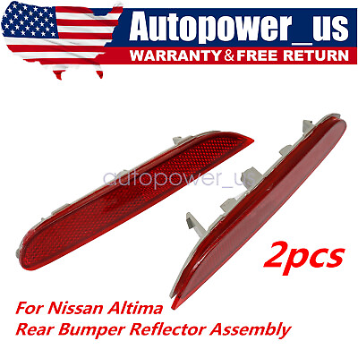 #ad NEW For Nissan Altima Rear Bumper Reflector Assembly Red LHamp;RH Quality 19 20 US
