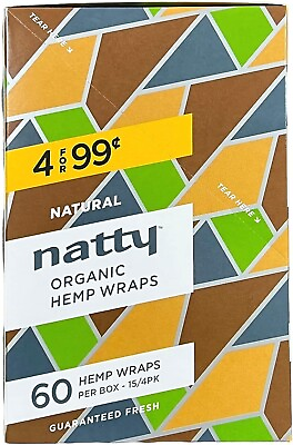 #ad Natty Full Width Wraps 15 Packs Per Box 4 Wraps Per Pack Natural